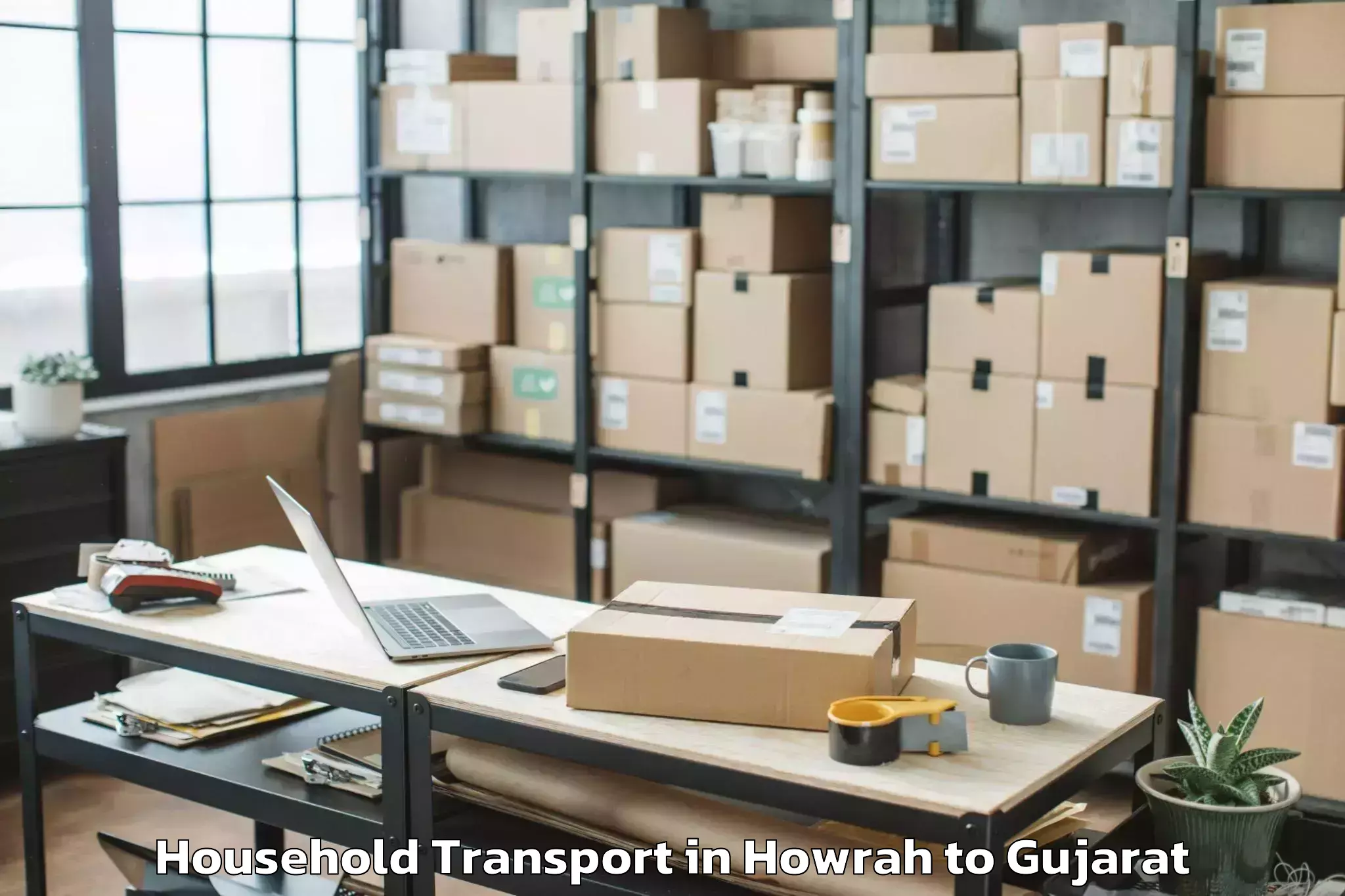 Book Howrah to Bharuch Household Transport Online